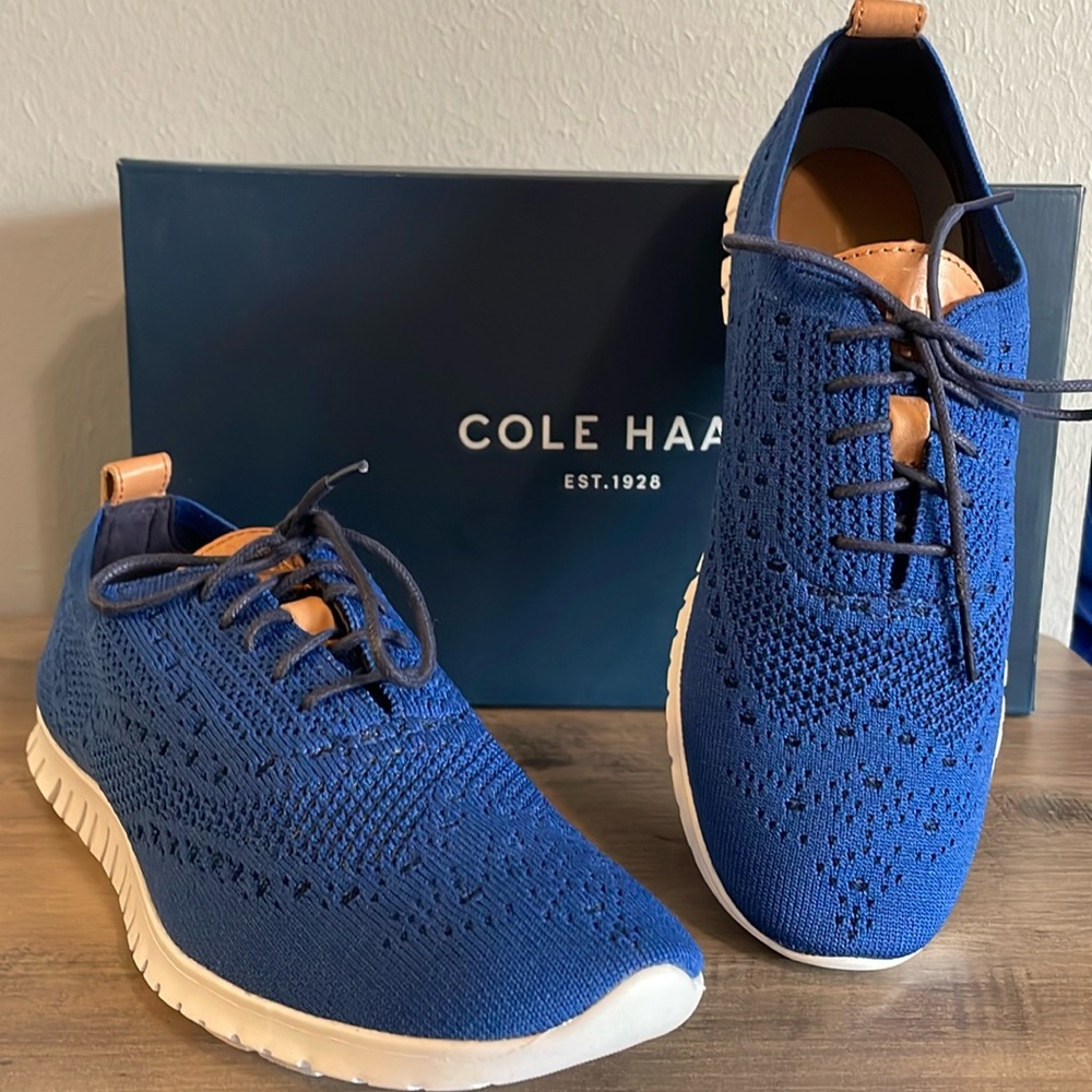 Cole Haan ZeroGrand Marine Blue Knit Oxford Sneaker